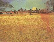 Vincent Van Gogh Sunset:Wheat Fields near Arles (nn04) oil painting reproduction
